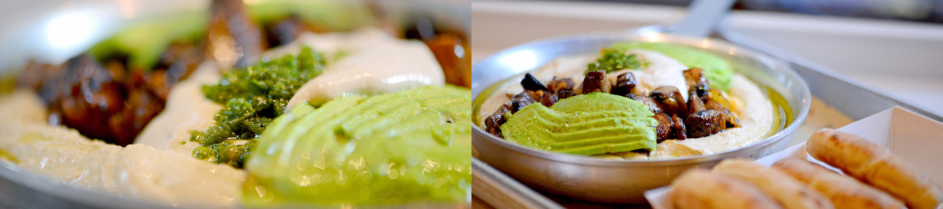 Two delicious-looking dishes with avacado